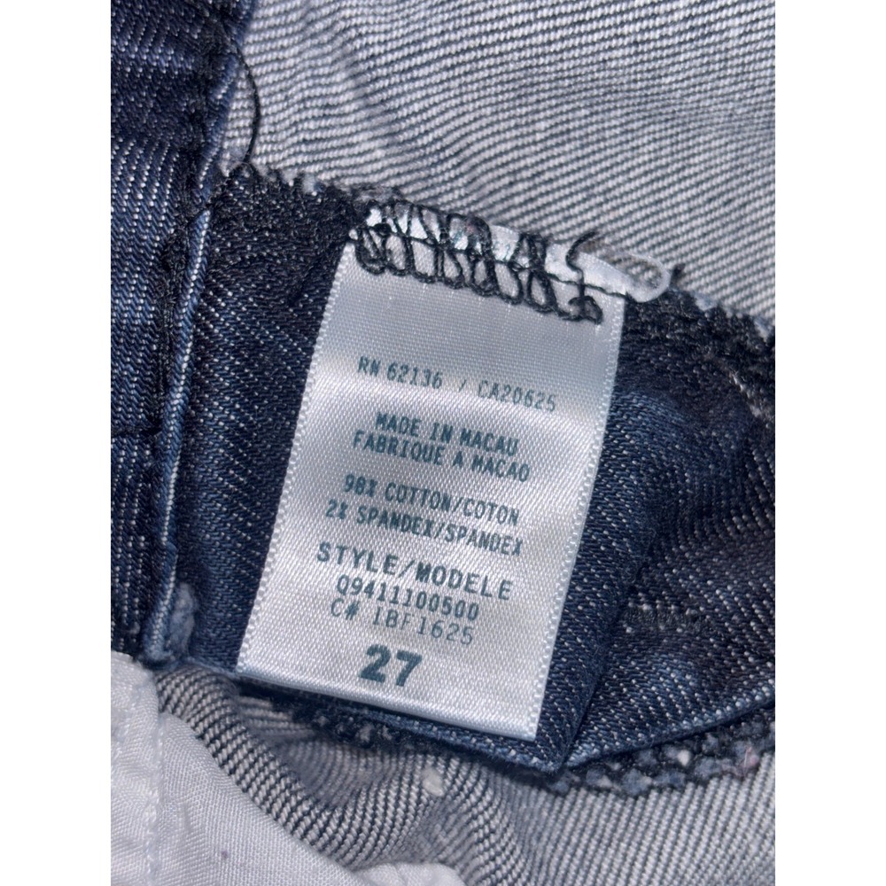 GUESS Jeans Womens 27 Blue Denim Studded Low Rise Bootcut Leg Dark Wash Stretch - Picture 7 of 14